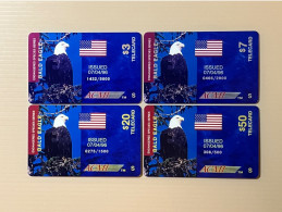 Mint USA UNITED STATES America ACMI Prepaid Telecard Phonecard, Endangered Species Series Bald Eagle,Set Of 4 Mint Cards - Autres & Non Classés