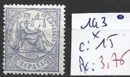 ESPAGNE 143 * Côte 15 € - Unused Stamps