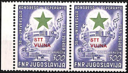 1953 ESPERANTO In PAIR Mi 104 A In Blue Violet Color A 20 € 1000.- ++ MNH - Airmail