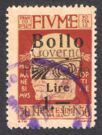 1921 FIUME Rijeka Croatia Yugoslavia - Revenue Official Administrative LOCAL CITY Tax Stamp - Overprint - 1 / 30 L - Fiume & Kupa