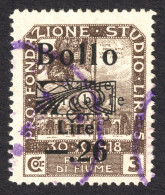 1920 1921 FIUME Rijeka Croatia Yugoslavia - Revenue Official Administrative LOCAL CITY Tax Stamp Overprint - 0.26 / 3 L - Fiume & Kupa