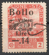 1920 1921 FIUME Rijeka Croatia Yugoslavia - Revenue Official Administrative LOCAL CITY Tax Stamp Overprint - 0.14 / 2 L - Fiume & Kupa