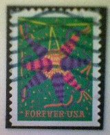 United States, Scott #5814, Used(o), 2023, Star Piñata Green, (66¢) - Used Stamps