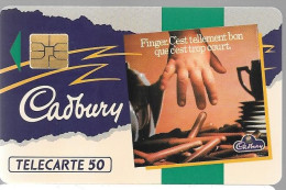 CARTE-PUCE-PRIVEE-PUBLIC- 50U-SO3-12/91-EN278-FINGER CADBURY-VERT-R°V° Série N°A 1C5719-Utilisé -TBE--UTILISE--TBE - 50 Eenheden