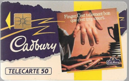 CARTE-PUCE-PRIVEE-PUBLIC- 50U-SO3-04/92-EN357-FINGER CADBURY-JAUNE-R°V° Série N°A 246069-Utilisé -TBE--UTILISE--TBE - 50 Unités   