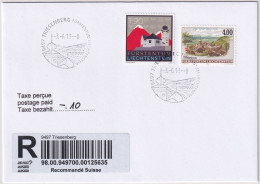 MiNr. 1232, 1573 Liechtenstein Auf R-Brief Mit Ortswerbestempel Von TRIESENBERG - Covers & Documents