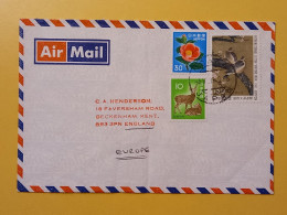 1982 BUSTA COVER AIR MAIL GIAPPONE JAPAN NIPPON BOLLO FIORI FLOWERS BIRDS UCCELLI OBLITERE'  OSAKA FOR ENGLAND - Briefe U. Dokumente