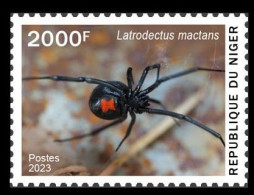 NIGER 2023 - STAMP 2000F - TOXIC SPECIES - SPIDER SPIDERS BLACK WIDOW VEUVE NOIRE - MNH - Ragni