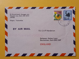 1989 BUSTA COVER AIR MAIL GIAPPONE JAPAN NIPPON BOLLO FIORI FLOWERS UCCELLI BIRDS OBLITERE'   FOR ENGLAND - Briefe U. Dokumente