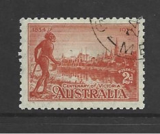 Australia 1934 Victoria Centenary 2d Orange Perf 10.5 Fine CTO , Hinged OG - Usados