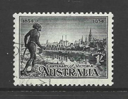 Australia 1934 Victoria Centenary 1/- Black Perf 11.5  CTO , Unhinged Og - Usados