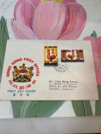 Hong Kong Stamp FDC Cock 1969 New Year - Lettres & Documents
