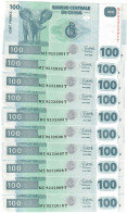 Democratic Republic Of Congo 10x 100 Francs 2022 UNC - République Démocratique Du Congo & Zaïre