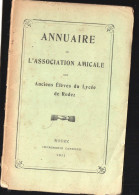 Rodez (12 Aveyron) Annuaire Association  Anciens élèves Du Lycée De Rodez  1911 (PPP45995) - Midi-Pyrénées