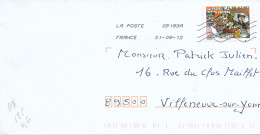 France 2011 - AA 585 - Oblitéré S/ Enveloppe Entière 08/2012 / Fêtes & Traditions II : Frairie Des Peits Ventres/ NON / - Lettres & Documents