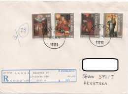 Yugoslavia 1994, Michel 2692 - 2695, Painting, Registered Letter - Briefe U. Dokumente