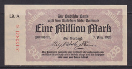 GERMANY - 1923 Badilche Bank Mannheim 1 Million Marks AUNC Banknote - 1 Million Mark