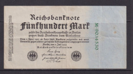 GERMANY - 1922 Reichsbanknote 500 Mark Circulated Note - 1 Mio. Mark