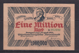 GERMANY - 1923 Wurttembergische Bank Stuttgart 1 Million Mark Circulated Note - 1 Million Mark