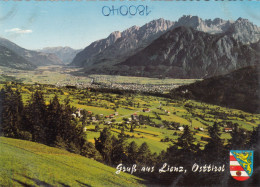 E2229) GRUSS Aus LIENZ - Osttirol - Wappen - Wenige Häuser Im Vordergrund U. Berge - Lienz