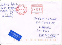 Hungary Cover With Meter Cancel Budapest 19-1-2015 Sent To Denmark - Covers & Documents