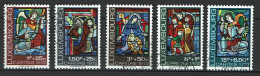 Luxembourg 1972 - YT 803/807 - Nativity - Charity Issue, Vitraux De La Cathédrale De Luxembourg - Oblitérés