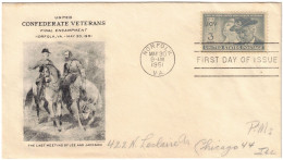 USA - États-Unis - Norfolk - FDC - United Confederate Veterans - Lettre Pour Chicago - 30 Mai 1951 - 1951-1960