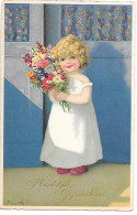 Illustrator - F. Baumgarten - Lovely Girl With Flowers, Fille Avec Des Fleurs, Ragazza Con Fiori, Mädchen Mit Blumen - Baumgarten, F.