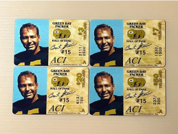 Mint USA UNITED STATES America Prepaid Telecard Phonecard, Green Bay Packer HOF-Bart Starr (300EX), Set Of 4 Mint Cards - Colecciones