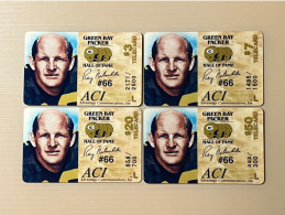 Mint USA UNITED STATES America Prepaid Telecard Phonecard, Green Bay Packer HOF-Ray Nitschke(300EX), Set Of 4 Mint Cards - Collections