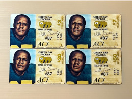 Mint USA UNITED STATES America Prepaid Telecard Phonecard, Green Bay Packer HOF-Willie Davis(300EX), Set Of 4 Mint Cards - Collections
