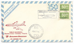 ARGENTINA 1979 INAUGURAL FLIGHT CORDOBA MADRID AVIATION PLANE COVER POSTMARKS - FDC