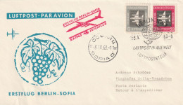 Erstflug BERLIN-SOFIA 3.9.1963 MiNr. 609+610, BERLIN NW 7 -3.9.63 --9, - Poste Aérienne