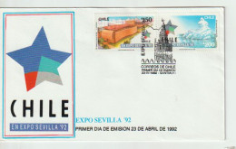 CHILI/CHILE. Exposition Universelle De Séville De 1992, Belle Lettre FDC - 1992 – Sevilla (Spanje)