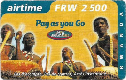 Rwanda - MTN RwandaCell - Pay As You Go, Musicians, Exp.15.02.2002, GSM Refill 2.500RF, Used - Rwanda