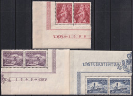 F-EX47388 LIECHTENSTEIN 1949 ACQUISITION OF IMPERIAL RULE CORNER PAIR.  - ...-1912 Prephilately