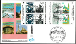 Allemagne Fédérale 1991 Y&T C1383 (1383 à 1386 X 2) Sur FDC. Série Courante - 1991-2000