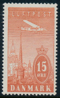 Denmark Danemark Danmark 1934: 15ø Red "New" Airmail, Fine Mint NH (DCDK00438) - Poste Aérienne