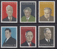 AUSTRALIA 1975 " FAMOUS AUSTRALIANS (6th SERIES) PRIME MINISTERS "  SET  MNH - Neufs