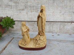 Ancienne Statuette Religieuse Sainte Vierge Apparition Lourdes - Escayola