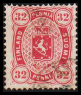 1875. FINLAND. Copenhagen Printing. Perf. 14: 13½. 32 Penni Carmine. Only 57.500 Issued. (Michel 11) - JF540595 - Usados