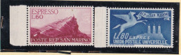 1950 San Marino Saint Marin ESPRESSO N°21-22 Serie Di 2 Valori MNH** Gomma Bicolore Express - Timbres Express