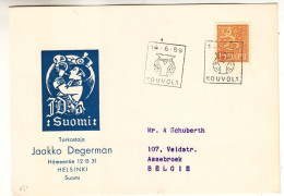 Finlande - Carte Postale De 1959 - Oblit Kouvola - - Brieven En Documenten