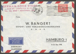 1953 German Book Store CC Airmail Cover 15c Capex Beaver Montreal PQ Quebec To Germany - Postgeschiedenis