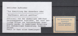 AMTLICHER AUFKLEBER : RRRR - Service Central De Courrier