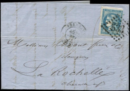 Let EMISSION DE BORDEAUX - 45C  20c. Bleu, T II, R III, PERCE En LIGNES, Obl. GC 532 S. LAC, Càd BORDEAUX 25/1/71, TB - 1849-1876: Klassik