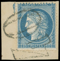 CERES DENTELE - 60A  25c. Bleu, T I, Obl. Taxe DT 40 Sur Fragt, TB - 1871-1875 Ceres