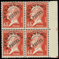 ** PREOBLITERES - 67  Pasteur, 45c. Rouge, BLOC De 4 Bdf, TB - 1893-1947