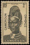 ** CAMEROUN 208a : 2c. Brun-noir, Surcharge NOIRE, Gomme Coloniale, TB. C - Sonstige & Ohne Zuordnung