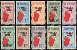 (*) MADAGASCAR PA 45/54 : La Série FRANCE LIBRE Surchargée, TB - Sonstige & Ohne Zuordnung